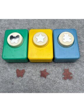 Set Colorful Mini Paper Punches Scrapbooking - Butterfly Star Bear Shapes